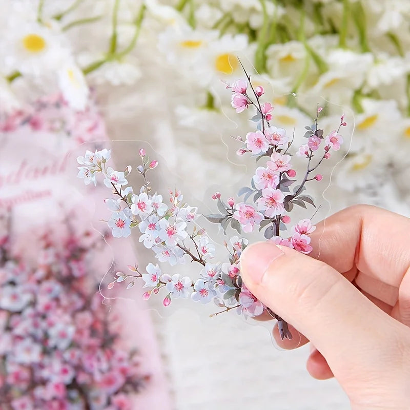 30 Pcs/Pack Vintage plant flowers PET waterproof sticker for DIY