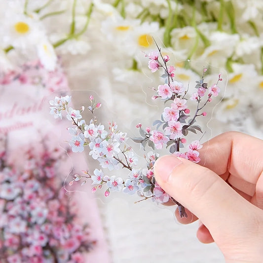 30 Pcs/Pack Vintage plant flowers PET waterproof sticker for DIY