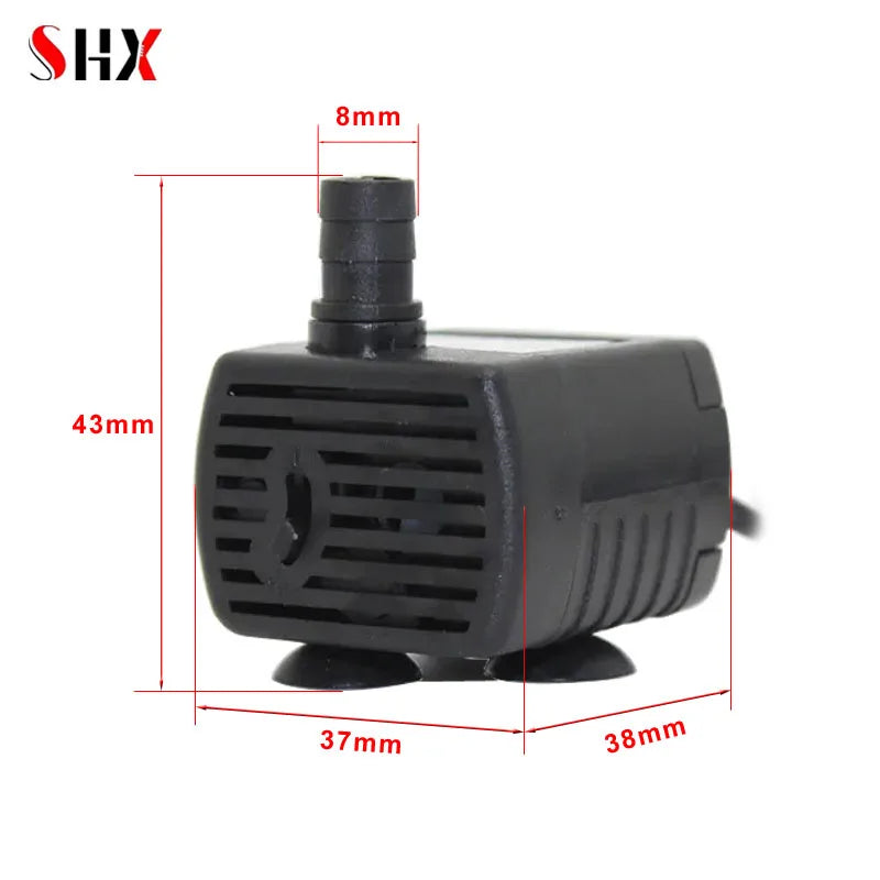 New 3W 500L/H Mini USB Water Electric Pump 5V USB Submersible Pumps