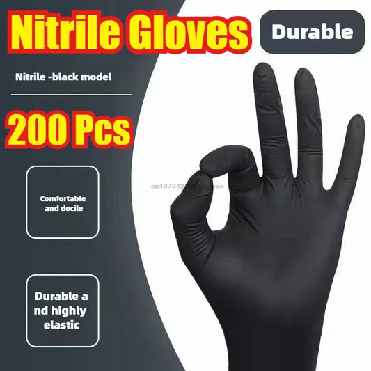 Kitchen Gloves Disposable Nitrile Latex Gloves Black Washing Tableware