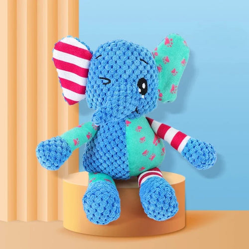 New elephant toy patchwork rabbit fox toy dog toy sound pet plush chew