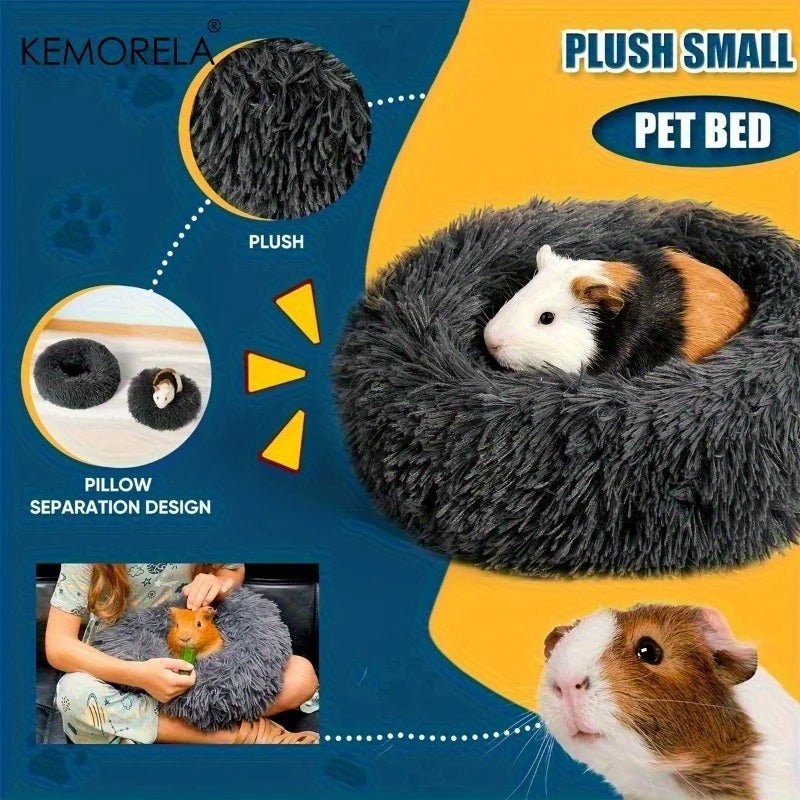 1PCS Ultra-Soft Plush Pet Nest Cozy Warm Hamster Sleeping Bed Non-Slip