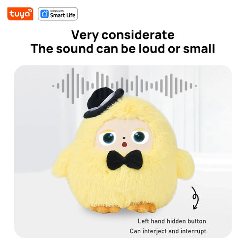 AI Plush Toy W/Smart Voice&LED Eyes,Interactive Companion for