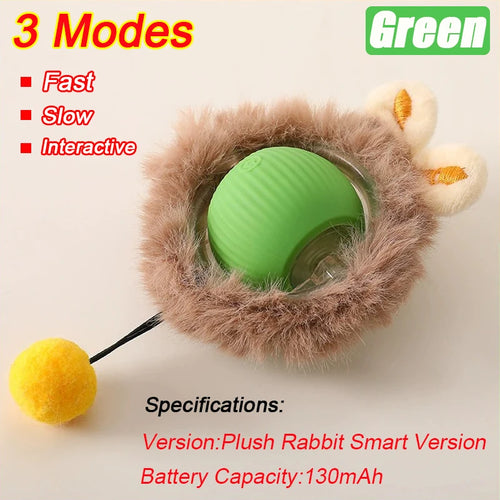 New Cat Interactive Ball Toy Automatic Rolling Ball Faux Tail