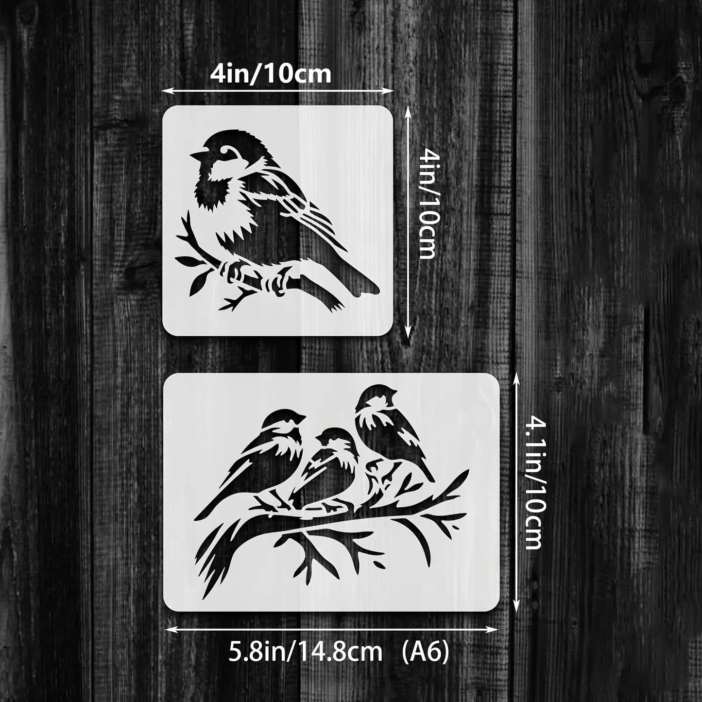 7 sets of PET craft bird painting templates-Reusable Hummingbird on
