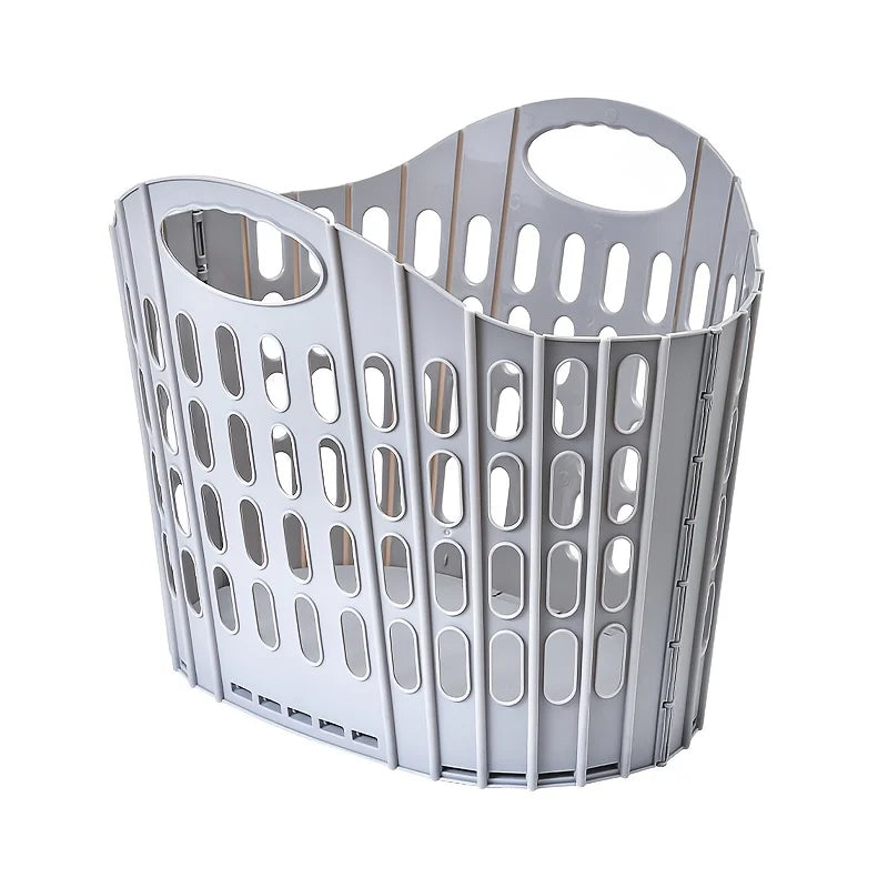 Bohemian style foldable laundry basket with handle - durable plastic