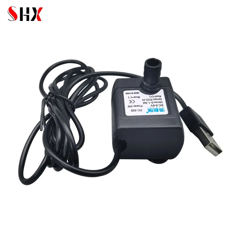 New 3W 500L/H Mini USB Water Electric Pump 5V USB Submersible Pumps