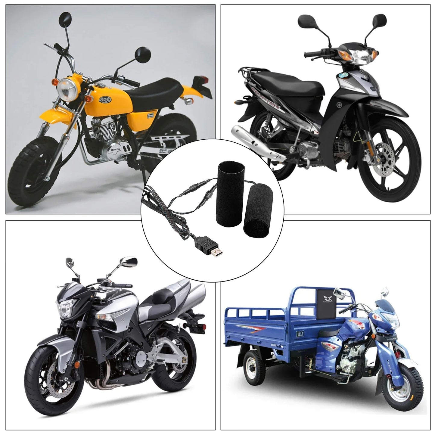 Extractme Motorcycle Heated Handgrips 5V USB 6 Gear Warmer Electric