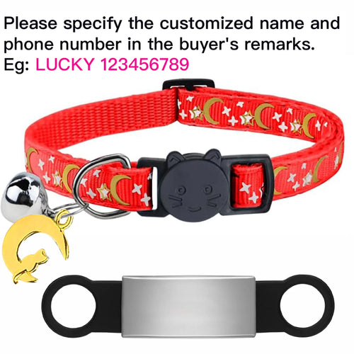 Customized Cute Glow Cat Collar Free Engraved Puppy Kitten Anti-lost