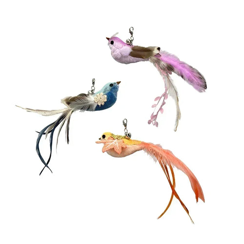 Simulation Bird Cat Toys Funny Interactive Peacock with Bell Cat Stick