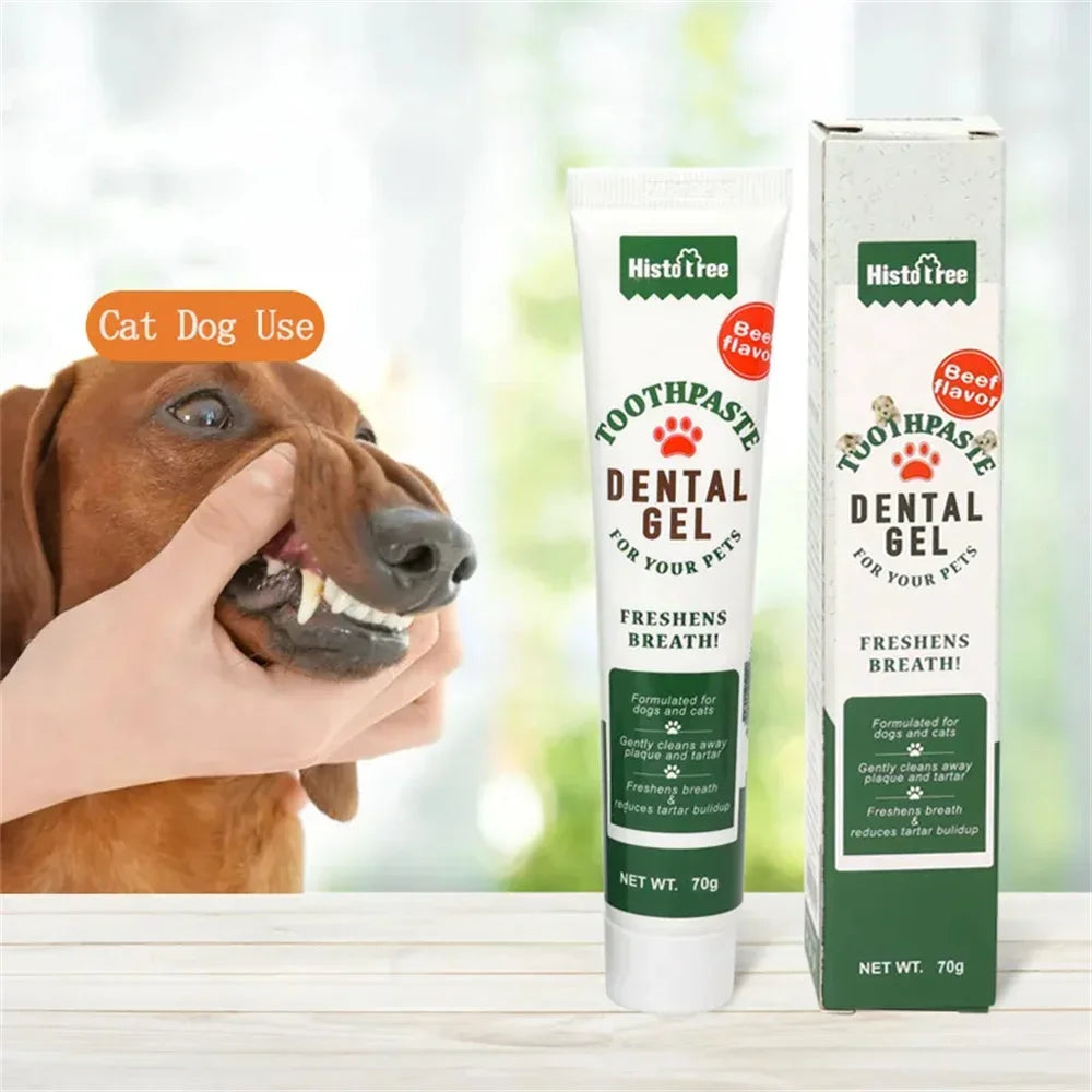 Pet Dog Tootpaste Cleaning Supplies Vanilla Beef Flavor Pet Cat Dog