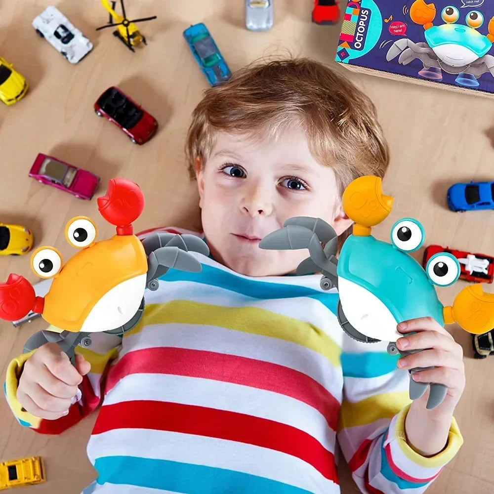 Fun Crab Toy Children Crawling Avoiding Obstacles Electronic Pet With