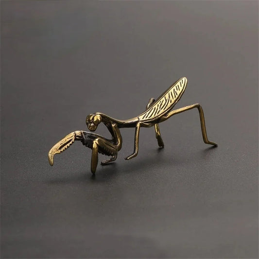 Copper Mantis Miniature Ornament Vintage Flower Pot Decoration