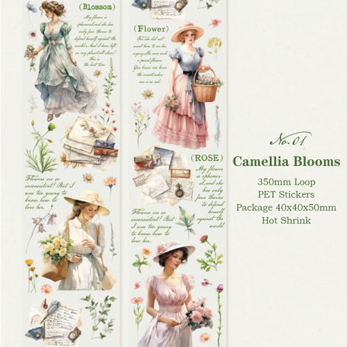 Yoofun 5x200cm Creative Flower PET Tape for Collage Junk Journal