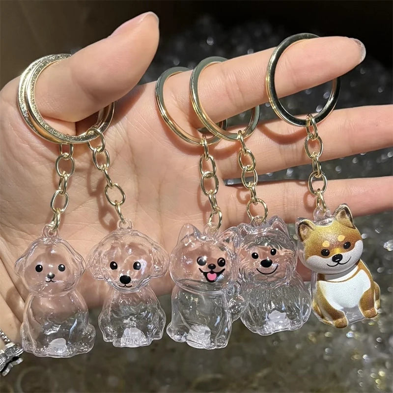 Cute Clear Puppy Hair Memorial DIY Pendant Keychain Decor Keepsake