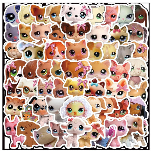 10/30/60pcs Cute Cartoon Littlest Pet Shop Stickers Funny Game Sticker