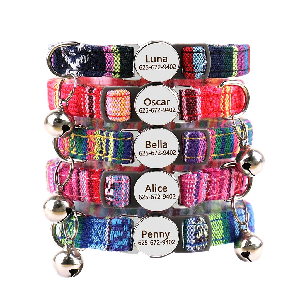 Cat Collar Free Personalized Kitten Collars Engraved Pet Puppy Name