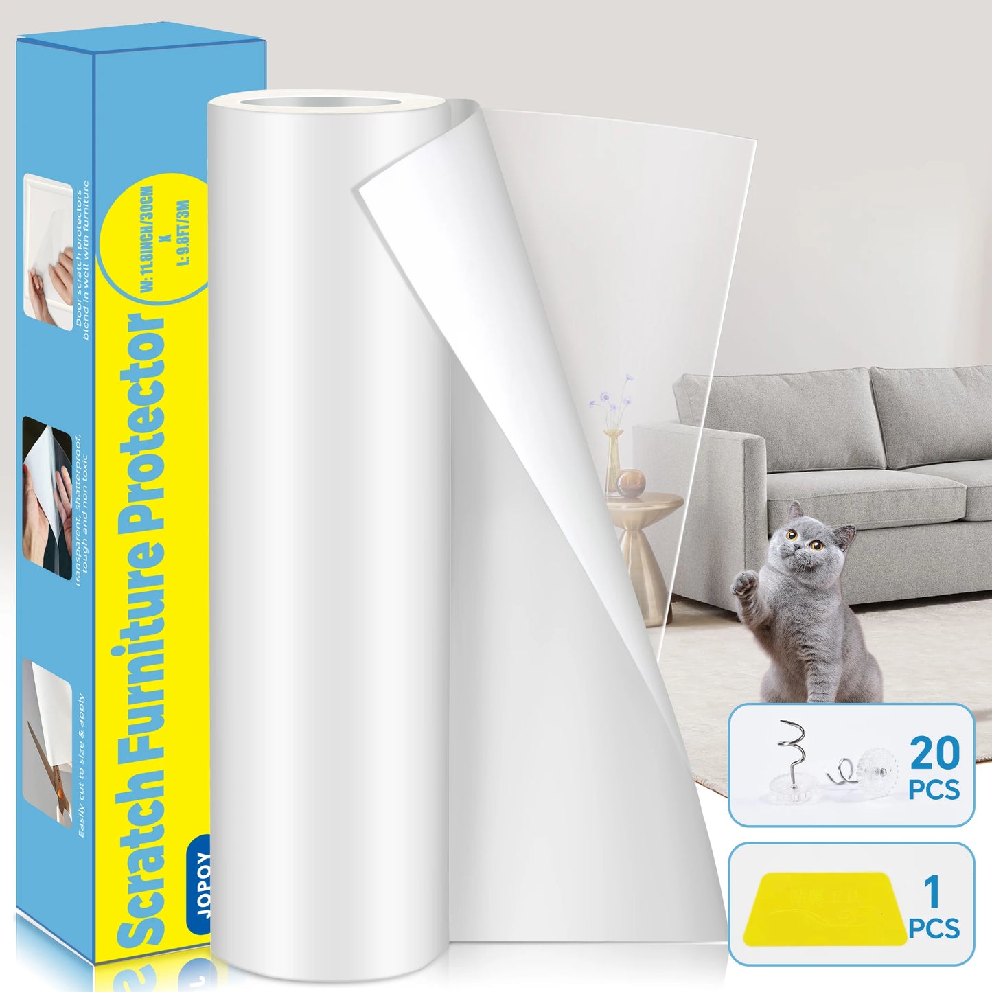 Cat Scratch Deterrent Tape  Furniture Protectors for Cats Transparent