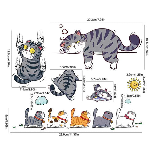 1 set Funny Car Sticker Cat Climbing Pet Animal Styling Stickers Car