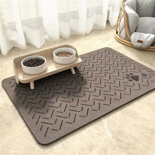 Winter Feeding Mat-Absorbent Pet Placemat for Food and Water Bowl with