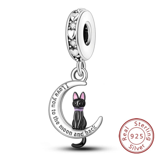 New 925 Sterling Silver Charm Beads Dog Cat Pets Pendant Fit Original