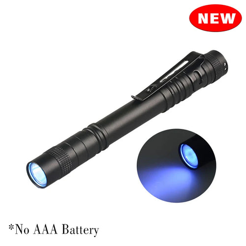 1/2PCS UV Flashlight 395nm Ultraviolet Torch With Pen Clip Portable