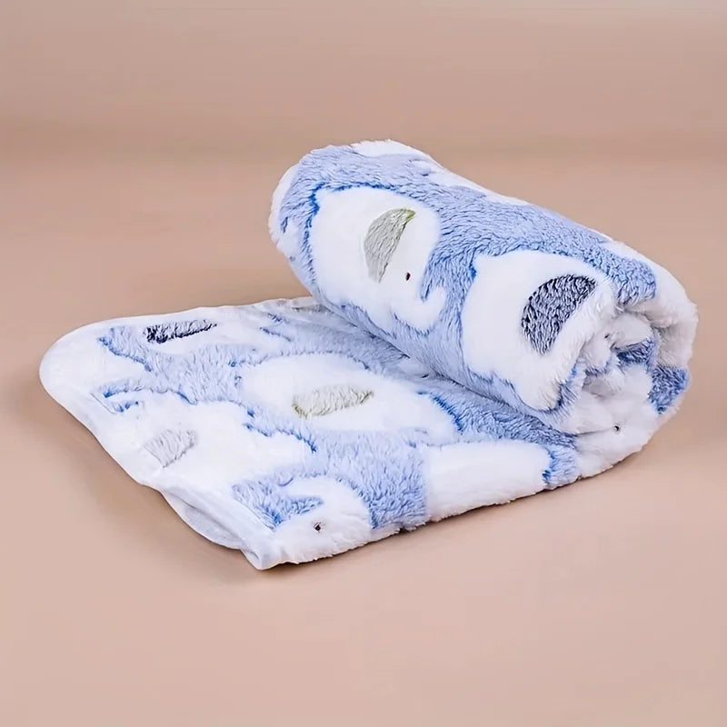 Soft and Cozy Cartoon Elephant Pet Blanket for Dogs and Cats Flannel
