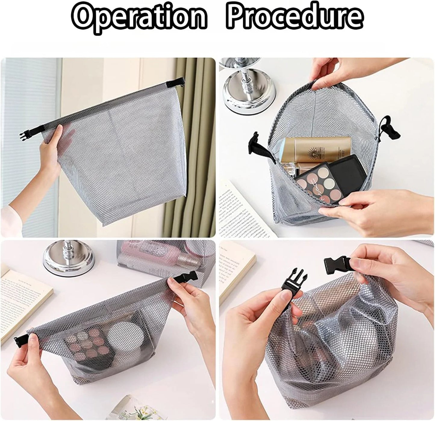 Clear Travel Toiletry Bags Waterproof Makeup Bag Mesh Travel Organizer