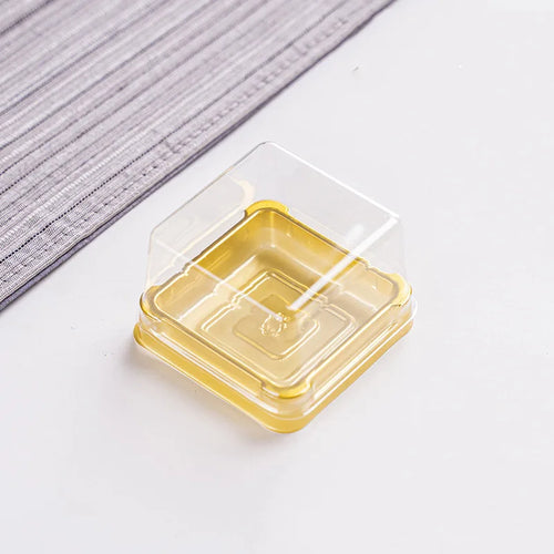 50pcs Clear Plastic Mini Cake Box Set  Baking and Kitchen Tools, ldeal