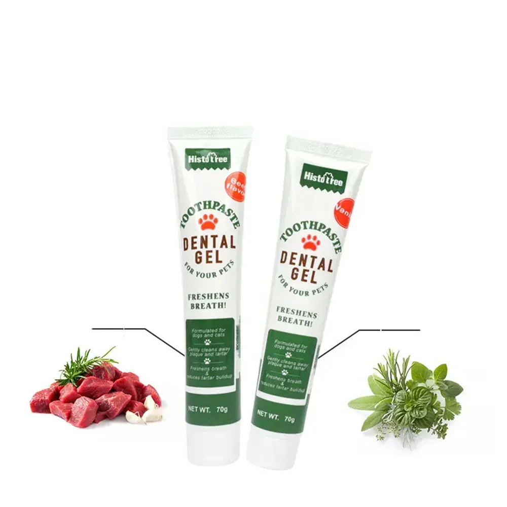 Pet Dog Tootpaste Cleaning Supplies Vanilla Beef Flavor Pet Cat Dog