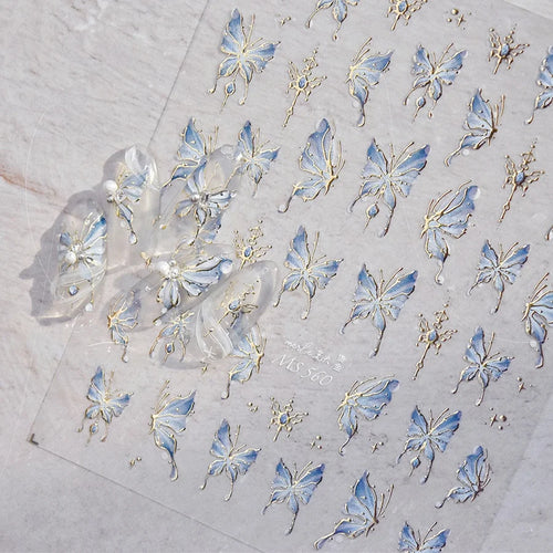 1pcs Jelly Nail Stickers Shiny French Ice Crystal Stars Love Self