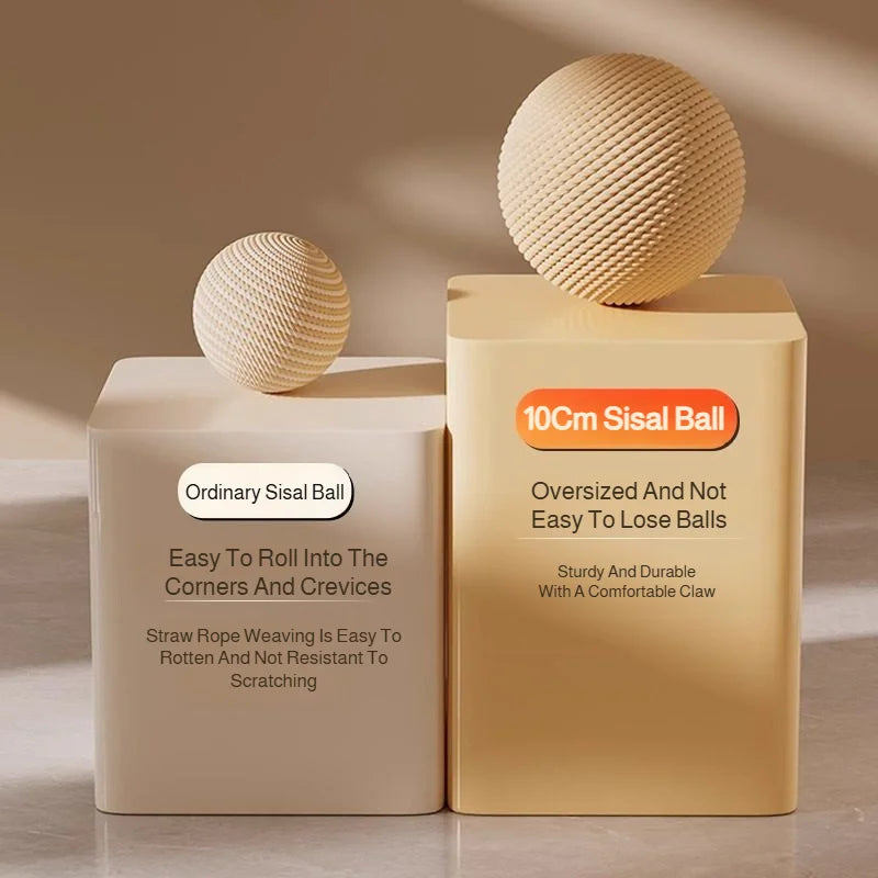 8/10CM Interactive Sisal Cat Scratching Ball Toy For Kitten Teeth