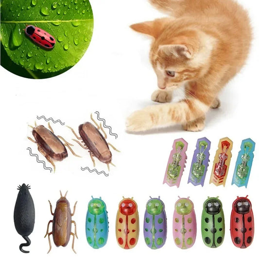 Funny Electric Bugs Catnip Toy Automatic Tunnel Mini Robot Bug