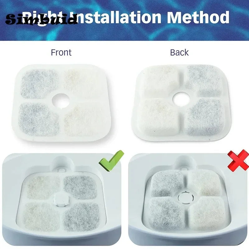 6/12pcs Replacement Activated Carbon Filter For Cat Water Drinking