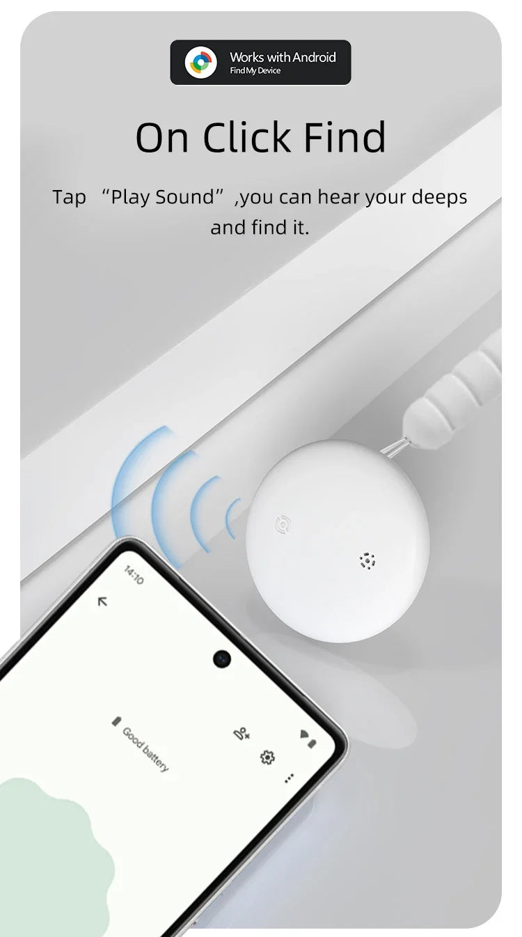 1 Pack Android Anti-Loss Tracker Work with Google Find My Waterproof