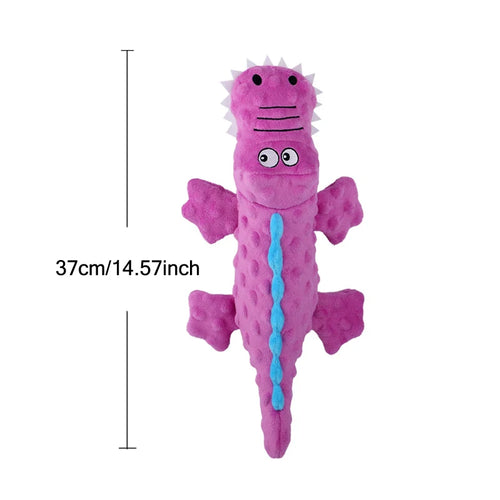 Soft Plush Pet Dog Squeaky Chew Toys Stuffed Crocodile for Small Large
