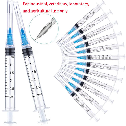 50Pcs 3ml Disposable Luer Lock Syringes, Suitable for Pets and Farm