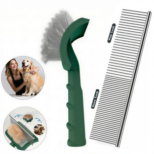 Dog Grooming Comb Shedding Hair Remove Needle Brush Slicker Massage