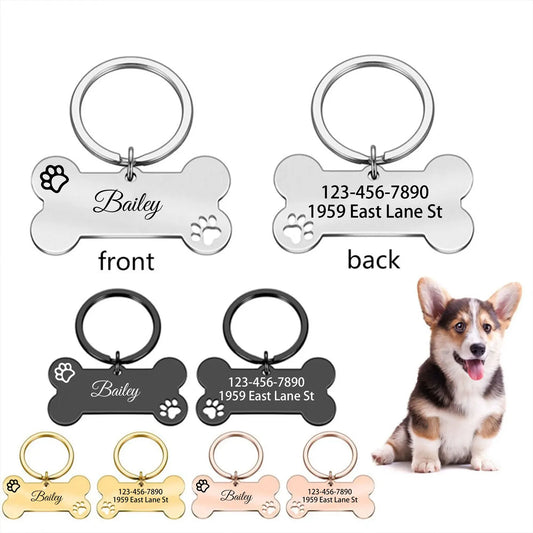 1 pc abstract dog footprint Custom Name and text Personalized Dog Tags