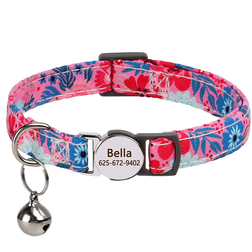 Cat Collar Free Personalized Kitten Collars Engraved Pet Puppy Name