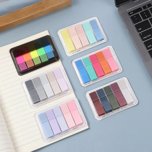 Translucent Note Color Fluorescent Pet Index Sticker Morandi Color Ins
