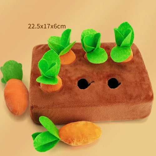 Dog Carrot Plush Toy Interactive Dog Toys Plush Puzzle Toys 2 In 1