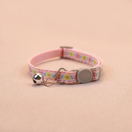 Hand Knitting Flower Pet Collar With Bell Colorful Retro Style Cat