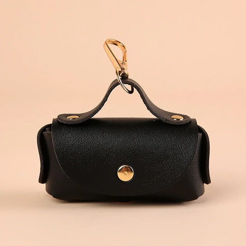Portable Dog Poop Bag Organizer Stylish Pet Bag Holder Leather Pet