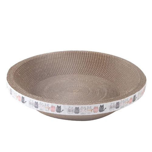 L Size Cat Toys Pet Bed Scratching Board Corrugated Cardboard Bowl Pad