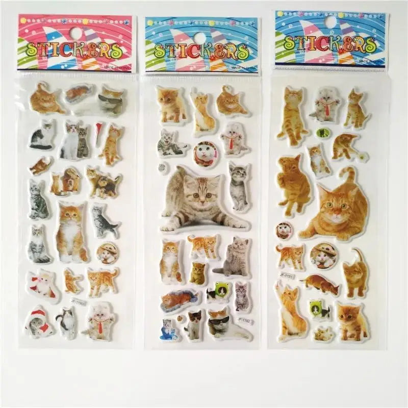 6 Sheets 3d Pet Dog and Cat Stickers for Car Styling Scrapbook Animal