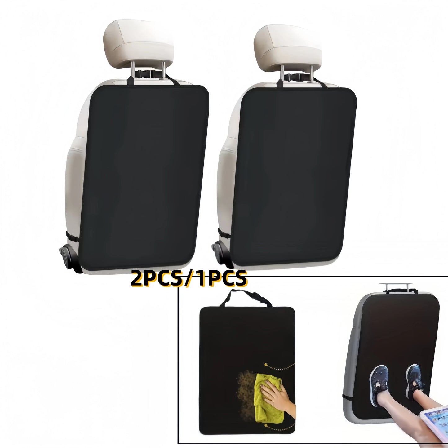 Universal Car Seat Kick Mat Protector 2PCS Waterproof Backseat Cover