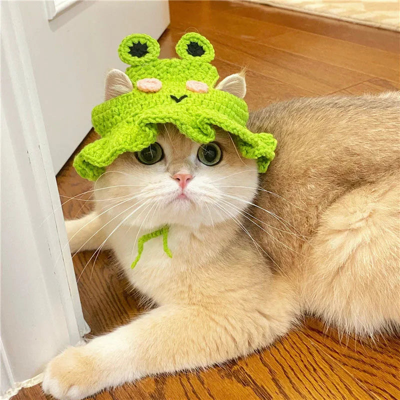 Autumn Winter Cat Hat Elastic Cute Refined Pet Hat Puppy Kittens