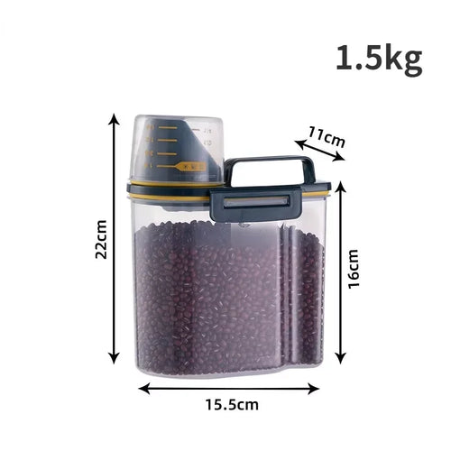 1.5kg/2kg Measuring Cup Food Store Container Dog Cat  Pail Plastic