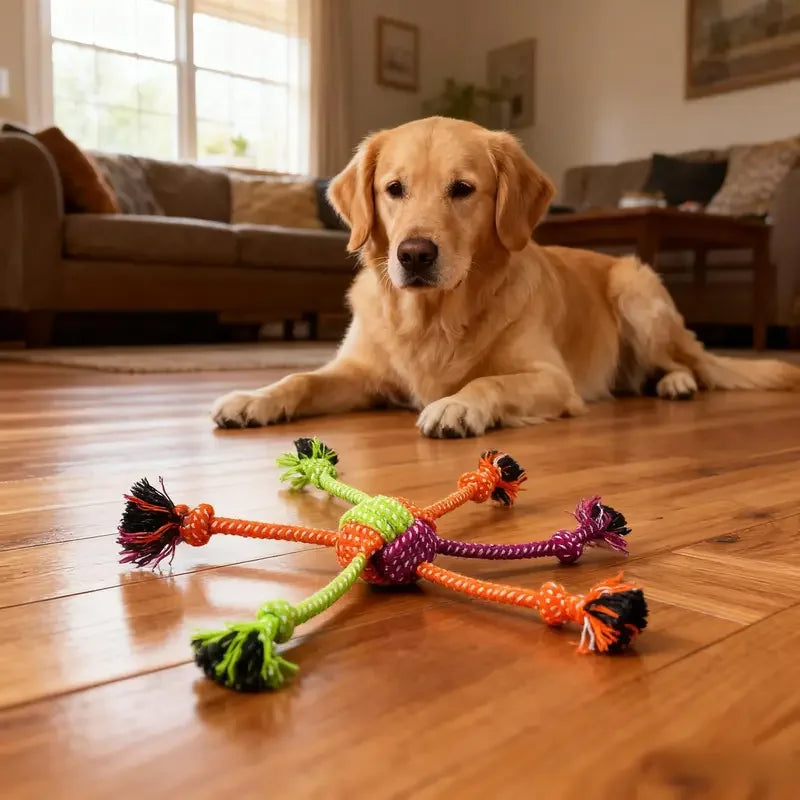 Durable Dog Rope Toy Teeth Cleaning Pet Interactive Chewing Dog Toy